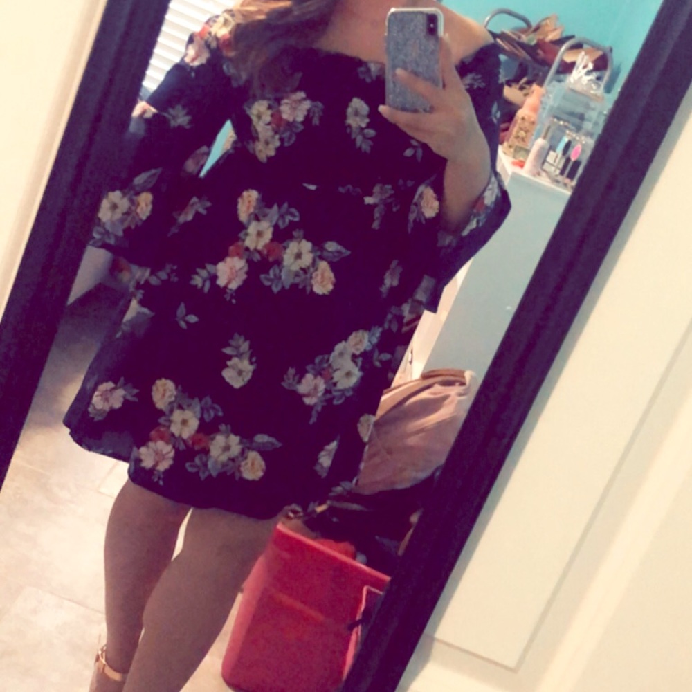 Floral off the shoulder dress!